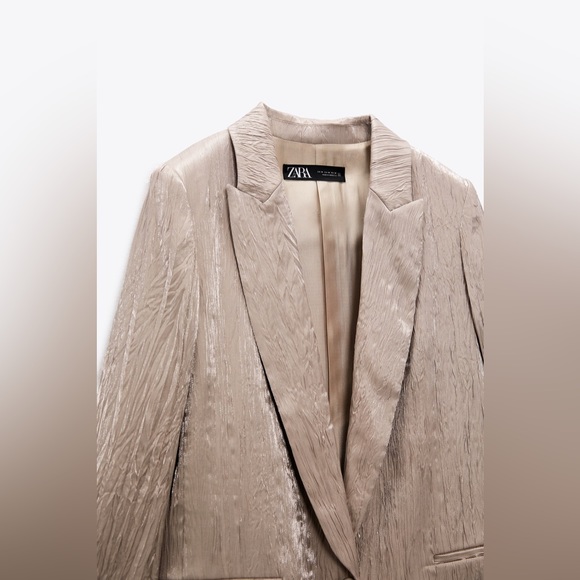 Zara Beige Blazer Pants Suit Size XS NWT New - Picture 4 of 10